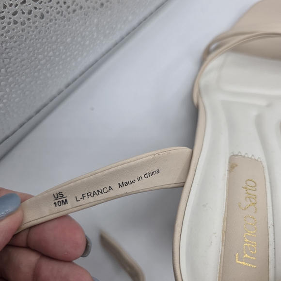 Franco Sarto Women's Franca Wedge Heels Nude Tan Size 10 Strappy Feminine Preppy - Picture 5 of 12